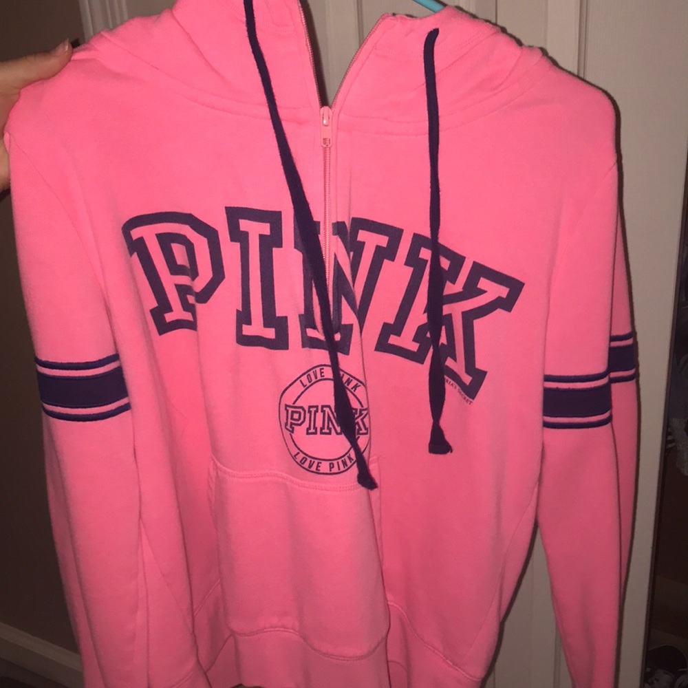Vs pink quarter zip sweatshirt/ 25 or best offer